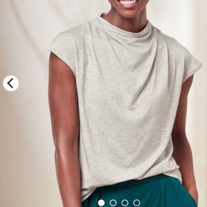 Garnet Hill Drape Neck Top Women’s Size Large Gray‎ Lightweight Casual